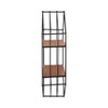 Sagebrook Home 20"L 8"W 32"H Black Iron and Brown Wooden Hexagon-shaped Wall Shelf for Your Living Room, Bathroom - 3 of 4