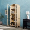 NicBex Farmhouse Bookcase Storage Cabinet Kitchen Pantry 5 Adjustable Shelves Rustic Chic Living Room Furniture - 2 of 4