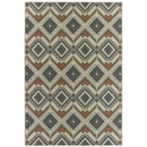 Oriental Weavers Latitude 002X3 Grey/ Orange Indoor/Outdoor Area Rug - 7'10" x 10' - 1 of 4