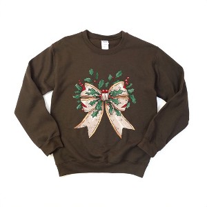 Simply Sage Market Women's Graphic Sweatshirt Holly Leaves Coquette - 1 of 4