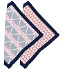 Bacati - Emma Aztec Print Coral/Navy Triangles Muslin 2 pc Security Blankets - 2 of 4