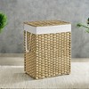 Laundry Hamper Sorter with Lid, 23.8 Gal (90 L) Synthetic Rattan Clothes Laundry Basket Storage with Lid and Handles Removable Liner Laundry Sorter - 3 of 4