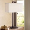 Possini Euro Design Gossard Modern Industrial Table Lamp 30" Tall Bronze Open Metal Off White Rectangular Shade for Bedroom Living Room Bedside Office - 2 of 4