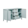 Sideboard with Wave Design 3 Adjustable Shelves 3 Drawers and Soft-Close Doors Storage Console Table with Metal Handles Suitable - 3 of 3