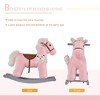 Whisen Kids’ Plush Rocking Horse with Neighing and Galloping Sound, Rocker Horse Chair Toy Gift for 36+ Months - Pink - 4 of 4