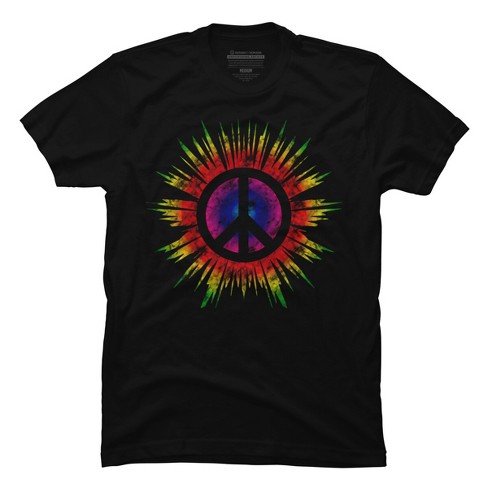 Men's Design By Humans Tie Dye Peace Sign By Mel00 T-shirt : Target