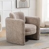 Zen 21" W Modern Barrel Accent Chair Armchair,Curved Streamlined Silhouette Woven Velvet fabric Armchair,Upholstered Barrel Chairs-Maison Boucle - 2 of 4