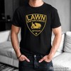 Lawn Enforcement Officer T-Shirt, Funny Badge Style Navy and Black Tee for Lawn Mower Gardener Dad| OrnamentallyYou - 4 of 4