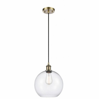 Athens - 1 Light Cord Hung Mini Pendant In Industrial Style-13 Inches Tall and 10 Inches Wide