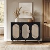 KTMBDW Shoe Cabinet with 3 Rattan Doors, Freestanding Shoe Storage Organizer with Adjustable Shelves for Entryway, Hallway, Living Room - 4 of 4