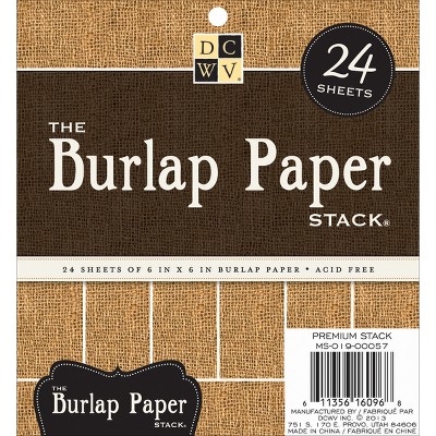 DCWV Single-Sided Specialty Stack 6"X6" 24/Pkg-Burlap, 6 Designs/4 Each