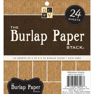 DCWV Single-Sided Specialty Stack 6"X6" 24/Pkg-Burlap, 6 Designs/4 Each - 1 of 1