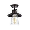 Chloe Lighting Manette Industrial-Style 1 Light Rubbed Bronze Semi-Flush Ceiling Fixture 9" Shade - 2 of 3