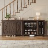 43.3" Farmhouse Shoe Cabinet - 4-Tier Storage with Doors for Entryway & Living Room - 3 of 4