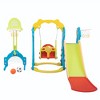 Infurnic Doll Playsets 5 in 1 Slide and Swing Playing Set 2 Basketball Hoops, Football, Ringtoss, Indoor Outdoor, Blue Yellow, 76.77"*46.00"*45.67" - 3 of 4