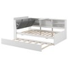 NicBex Twin Platform Bed 81" L Modern Wooden Bed Frame with Storage Headboard, Shelves, Trundle for Bedroom, Guest Room, No Box Spring Required - 3 of 4
