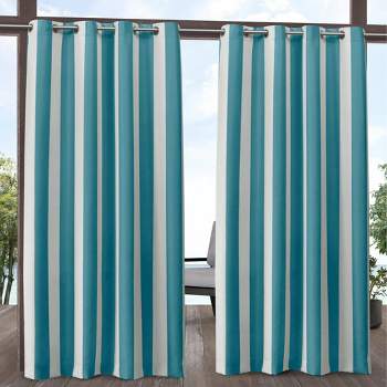 Canopy Striped Grommet Top Light Filtering Window Curtain Panels - Exclusive Home