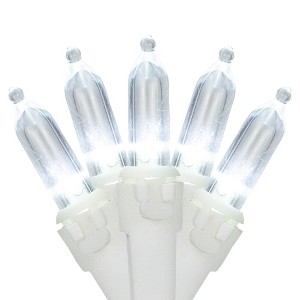 Northlight 50-Count Pure White LED Mini Christmas Lights, 16.25 ft White Wire - 1 of 4