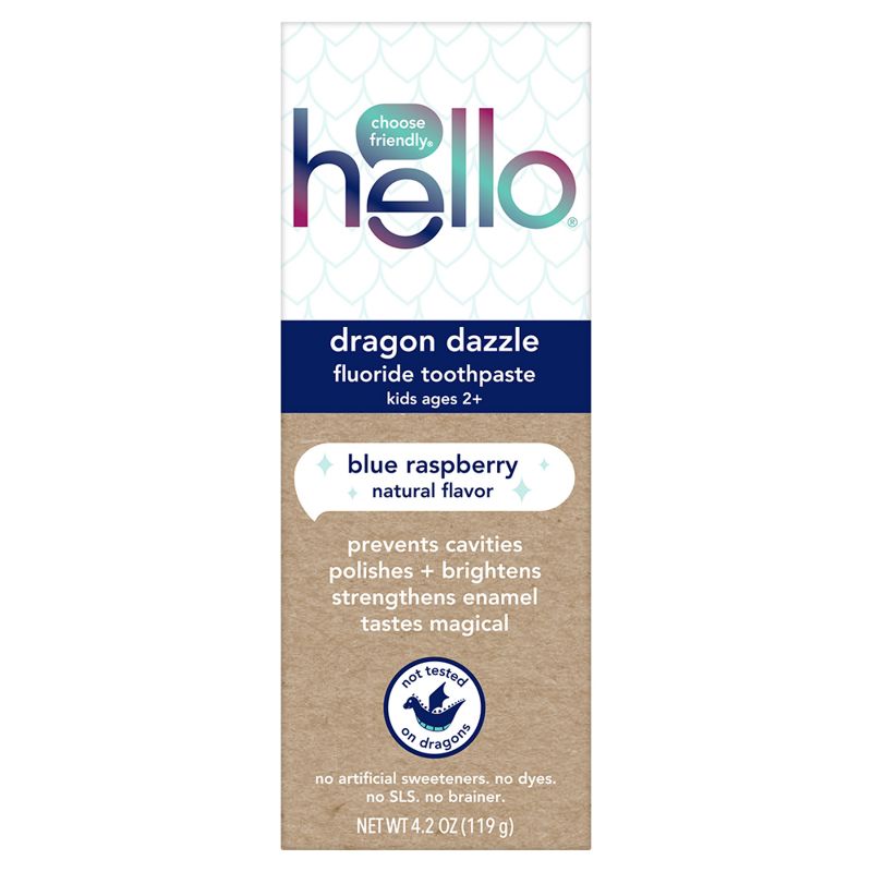 hello Dragon Dazzle Blue Raspberry Fluoride Toothpaste - 4.2oz, 1 of 10