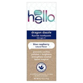 hello Dragon Dazzle Blue Raspberry Fluoride Toothpaste - 4.2oz