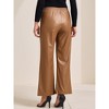INSPIRE CHIC Women's Faux Leather Hight Waist Drawstring Straight Leg Pants with Pockets - 4 of 4