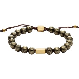 Men's Bracelet in Stainless Steel, Genuine Leather and Beads, Casual Multimaterial Jewelry for Men - 1 of 4