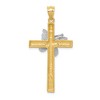 Black Bow Jewelry 14k Two Tone Gold Butterfly Cross Pendant, 22 x 43mm - 3 of 4