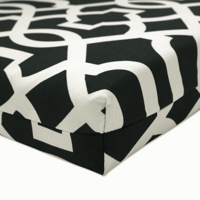 Modern Geo Black & White Outdoor Chair Cushion, 36.5"