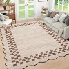 Acekool Washable Scalloped Area Rug Non Slip Low Pile Modern Border Carpet for Living Room Bedroom Dining Room Nursery Home Office - 4 of 4