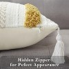 18*18in Tufted Pillow Cover Decorative Square Pillowcases with Tassels Soft Pillow Sham Cushion Case for Sofa Couch Bedroom Car Living Room - 2 of 4