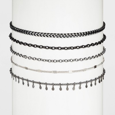 black choker with chain