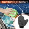Unique Bargains Car Wash Towel Coral Fleece for Car Cleaning Wiping 9.84"x7.87"x0.39" Gray 1Pc - 2 of 4
