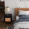 Rattan Nightstand Set of 2, Modern Farmhouse End Table with Storage Cabinet and 1 Door, Rustic Couch Side Table for Living Room Bedroom - 4 of 4