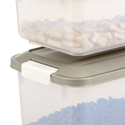 Translucent Plastic Airtight Pet Food Storage Combo with Scoop
