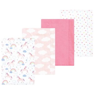 Luvable Friends Hudson Baby Flannel Burp Cloths 4pk Set - 1 of 2