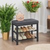 Shoe Bench, Storage Bench, Entryway Bench with Cushion, Shoe Shelf with Seat, Storage Organizer with Foam Padded Seat Linen - 4 of 4