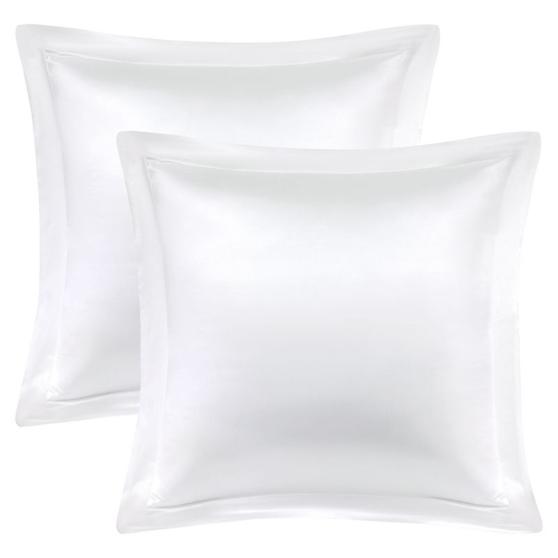 PiccoCasa Satin Silky Pillow Envelope Closure Soft Pillowcases 2 Pcs, 1 of 8