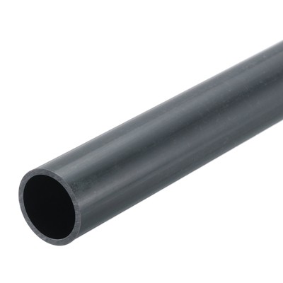 Unique Bargains Water Plumb DIY Crafts High Impact Rigid Round Pipes 8" Length ID 0.84" OD 1.02" Dark Grey
