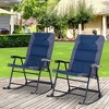 Aghana Digitals Navy Blue 2-Piece Outdoor Bistro Set: Folding Padded Rocking Chairs with Steel - 2 of 4