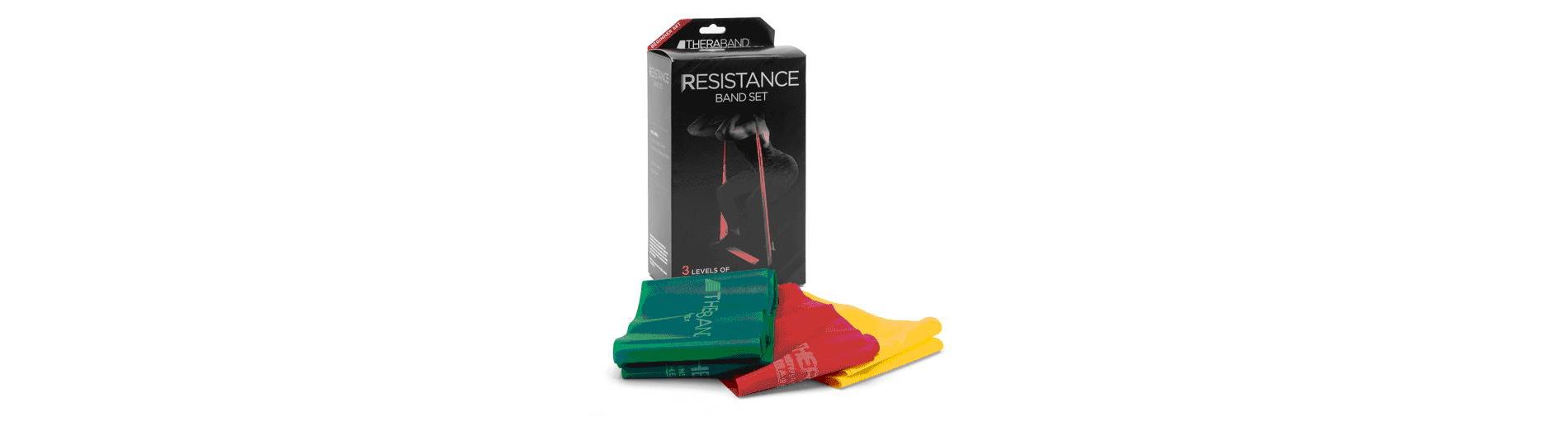 THERABAND Resistance Bands Set, Yellow/Red/Green, Beginner, Non-Latex