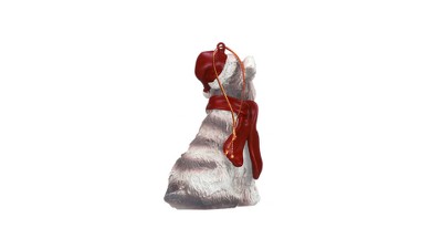 Festive Miniature Schnauzer Holiday Dog Ornament in Resin
