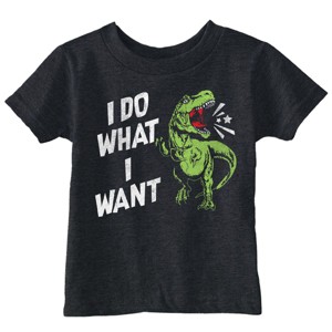 Toddler Funny T Shirts I Do What I Want Sarcastic T Rex Graphic Novelty Tee For Young Kids - Crazy Dog Toddler T Shirt With Dinosaur Sayings - 1 of 4
