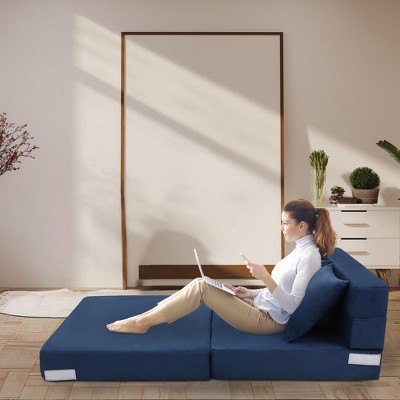 YESFASHION Folding Sofa Bed, Foldable Couch Bed w/Pillow, Convertible Sleeper Chair Folding Sofa Mattress, Futon Floor Couch, for Living Room Bedroom
