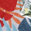 Modern Oversized Tropical Leaves Coastal Indoor Outdoor Area Rug by Blue Nile Mills - 4 of 4