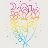 Design By CoolAnimalCo Humans Floral Pride Flag Boho Lotus By CoolAnimalCo T-Shirt - 2 of 2