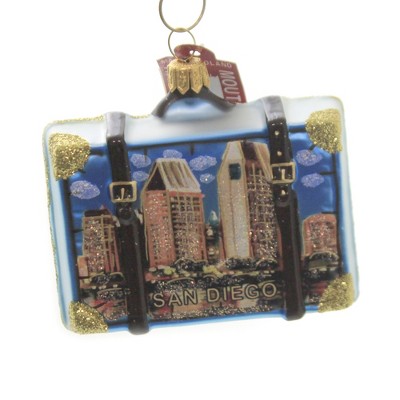 Holiday Ornaments 2.75" San Diego Suitcase Travel Vacation  -  Tree Ornaments