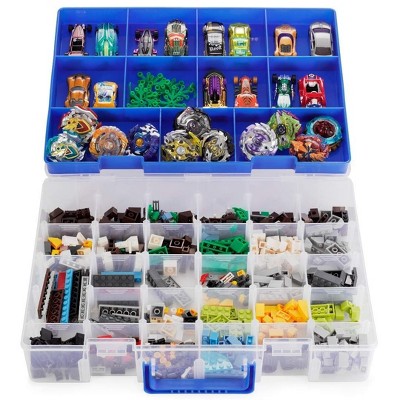Blue Plastic Toy Organizer with 30 Compartments