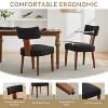 Set of 2 Upholstered Dining Chair Modern Armless Dining Chairs with Curved Backrest & Solid Wooden Legs, Beige/Gray/Black/Ivory -ModernLuxe - 3 of 4