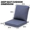Pellebant Patio Chair Cushions Waterproof for Outdoor Furniture with Removable Cover Deep Seat & Back Cushion - 2 of 4