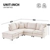 Homy Casa Modular L-Shaped Sectional Sofa with Reversible Movable Ottoman and Plush Cushions, for Living Room or Apartment, Beige - 3 of 4